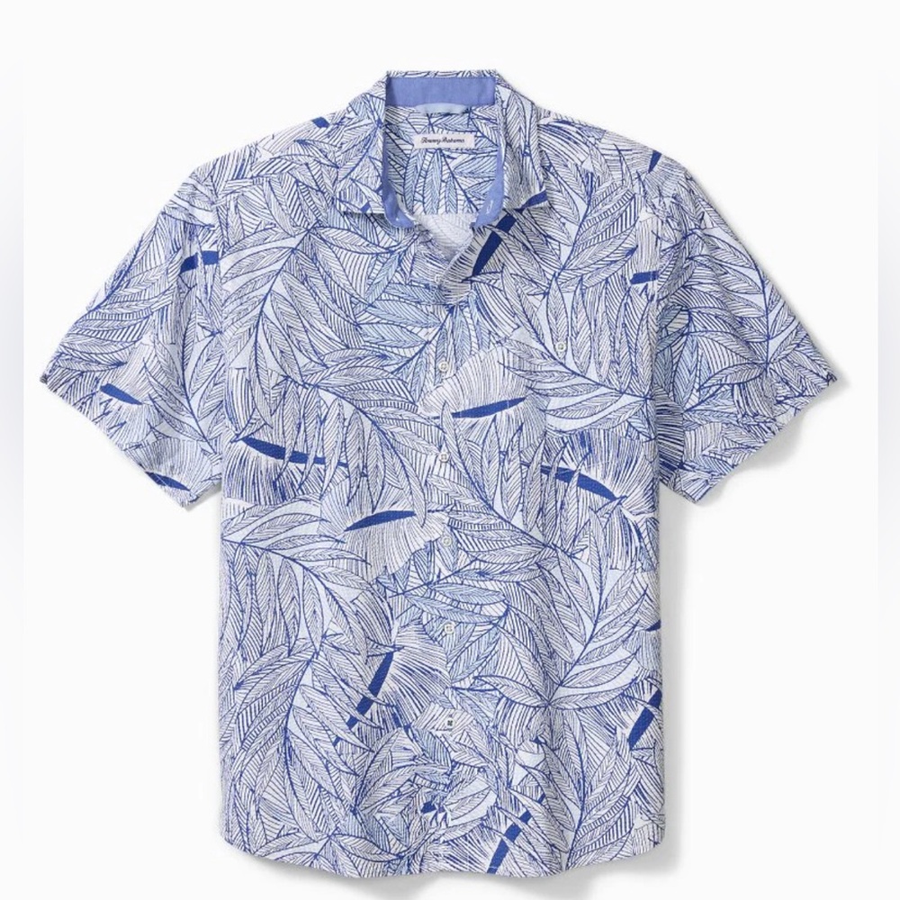 Men’s Tommy Bahama Nova Wave Blue Vines Camp Shirt Size XXL